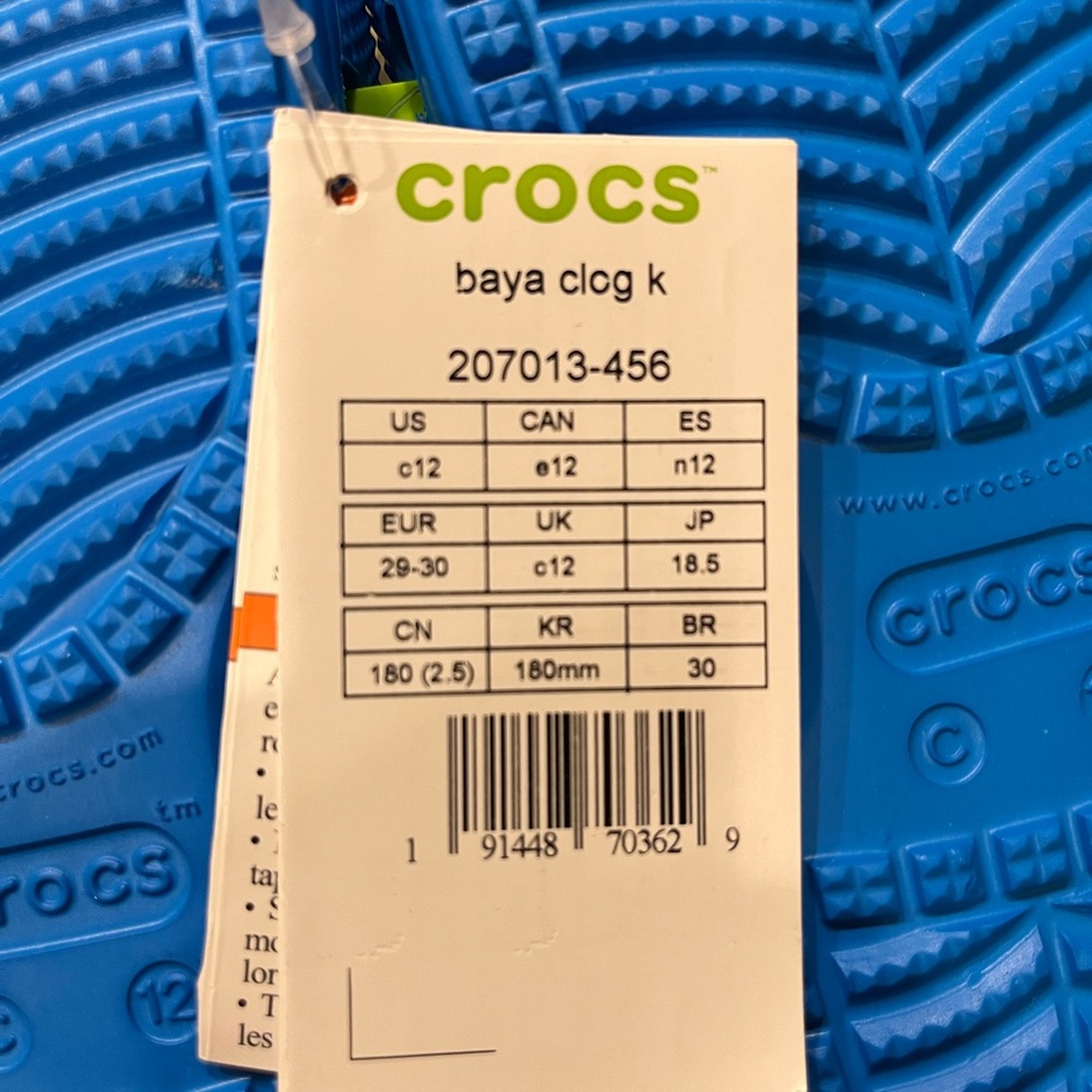 NWT CROCS Kids Comfort Clogs - Bright Blue - Picture 2 of 4